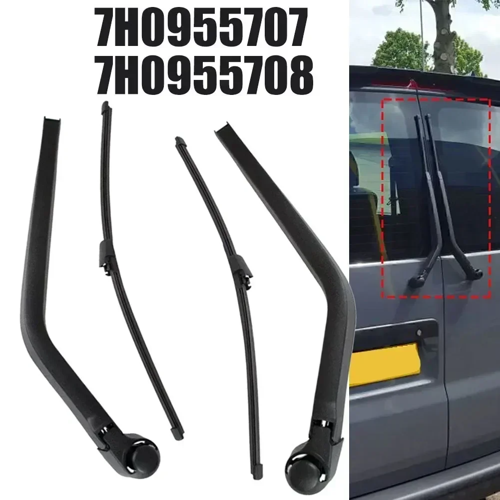 Pair Rear Wiper Assembly For T5 2004-2009 For T 6 2015+ 7H0955707 7H0955708 ABS Black High-Quality Material Windscreen Wipers