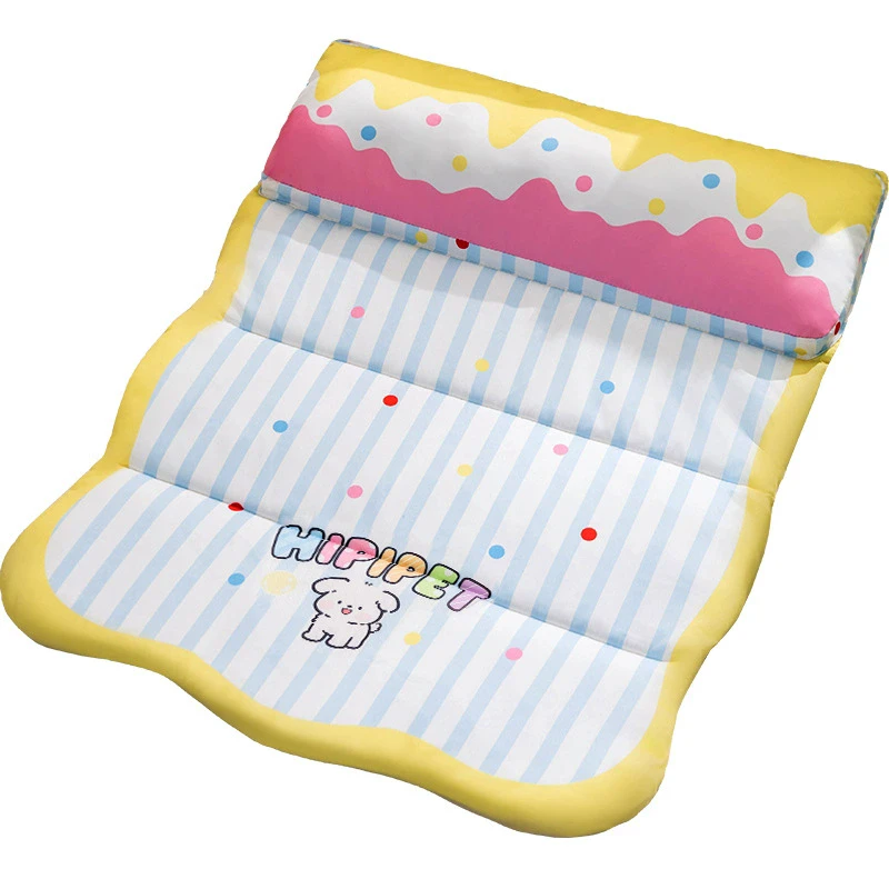 Ice Silk Small Dog Sleeping Bed Cat Mat Teddy Sofa Basket Cushion Dog House Cat Sofa for Pets Comfortable Cooling Mat