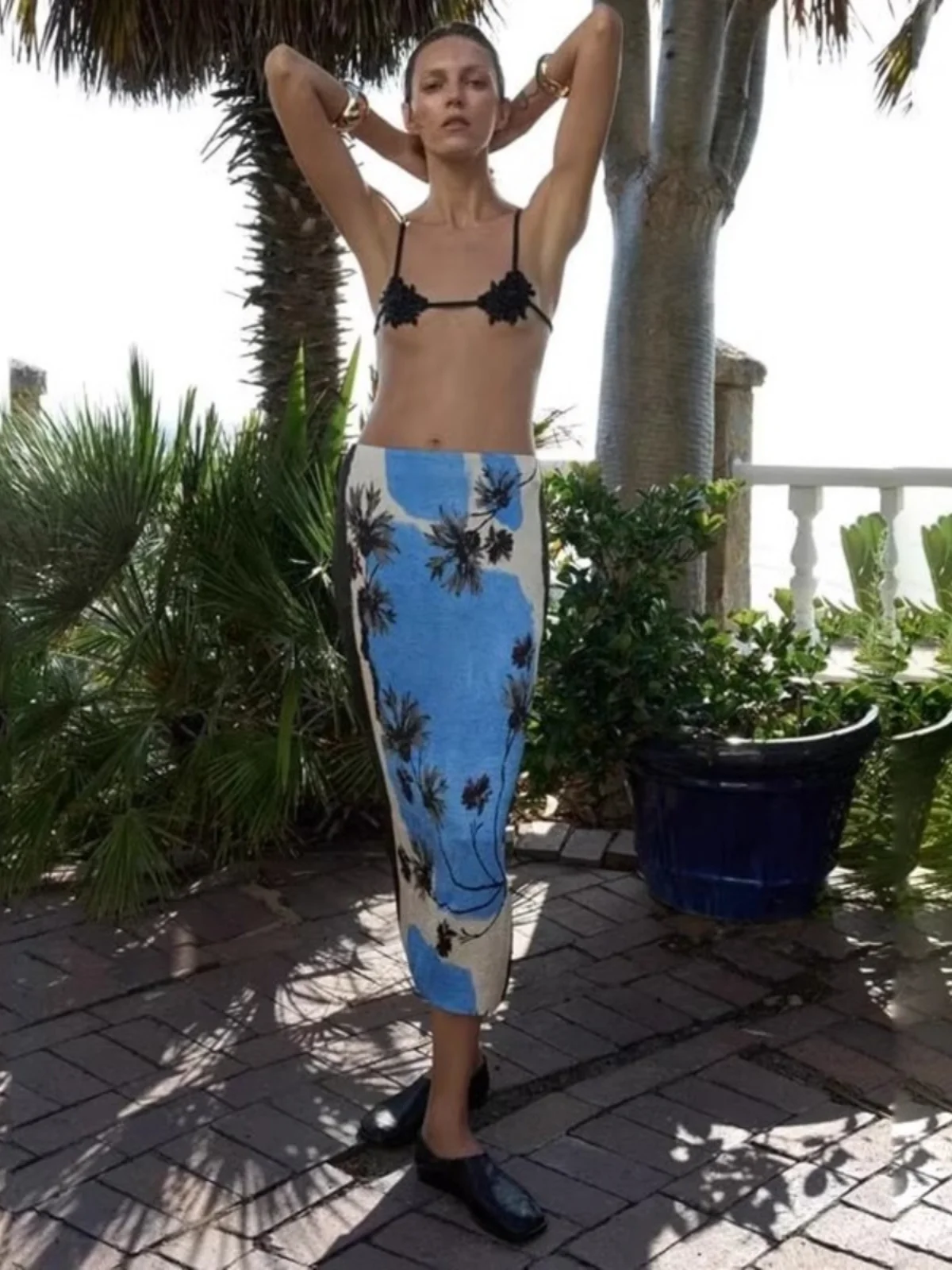 

Spring New High Waist Straight Tube Skirt Women's Faionable Versatile Floral Print Midi Skirt for Ladies Premium Quali
