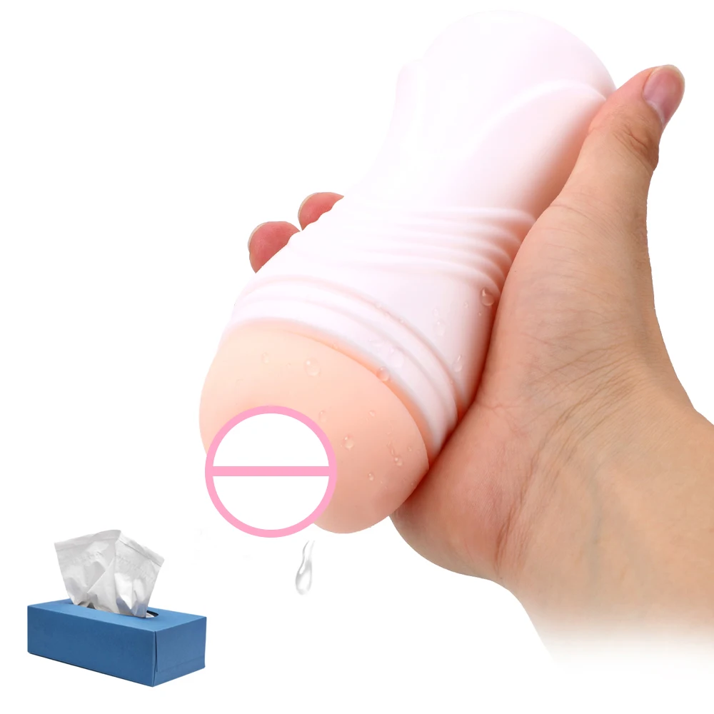 Adult Products Soft Silicone Male Masturbator Reusable Sex Cup Realistic Pussy Sex Toys for Men Vagina Masturbation Cup