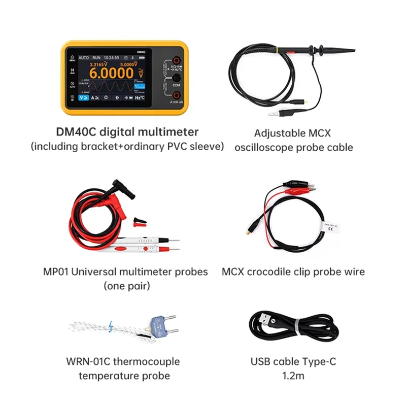 ABRS-DM40 Мультиметр 3 в 1, генератор сигналов, частота дискретизации 50 м, диод напряжения, портативные цифровые автомобильные инструменты DM40C-A