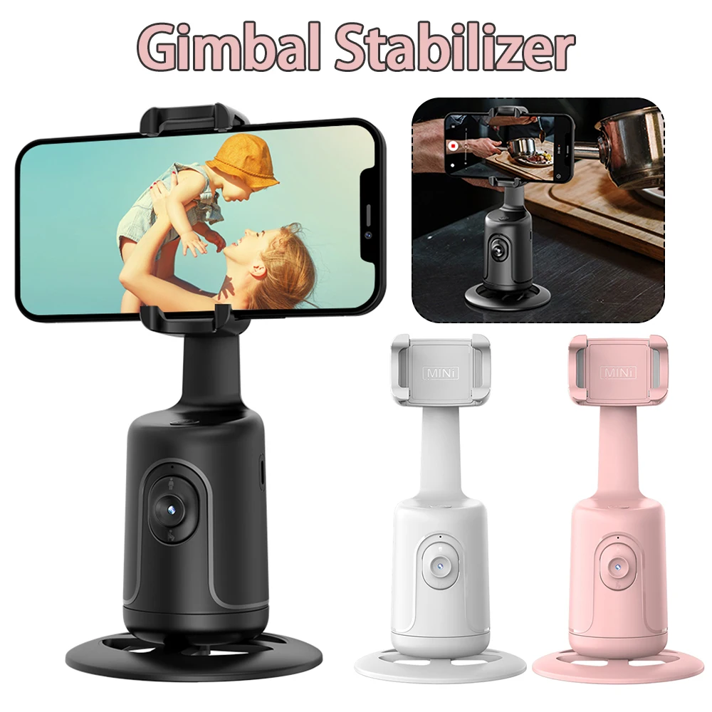 360 Rotation Phone Gimbal Stabilizer PTZ Intelligent Desktop Tracking Gimbal Selfie Stick Tripod for Tiktok Live Photography