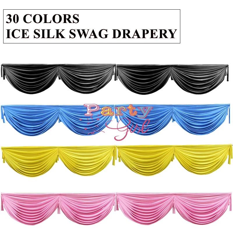 

Good Quality Ice Silk Drape Swag Decoration For Event Party Wedding Backdrop Curtain Stage Background