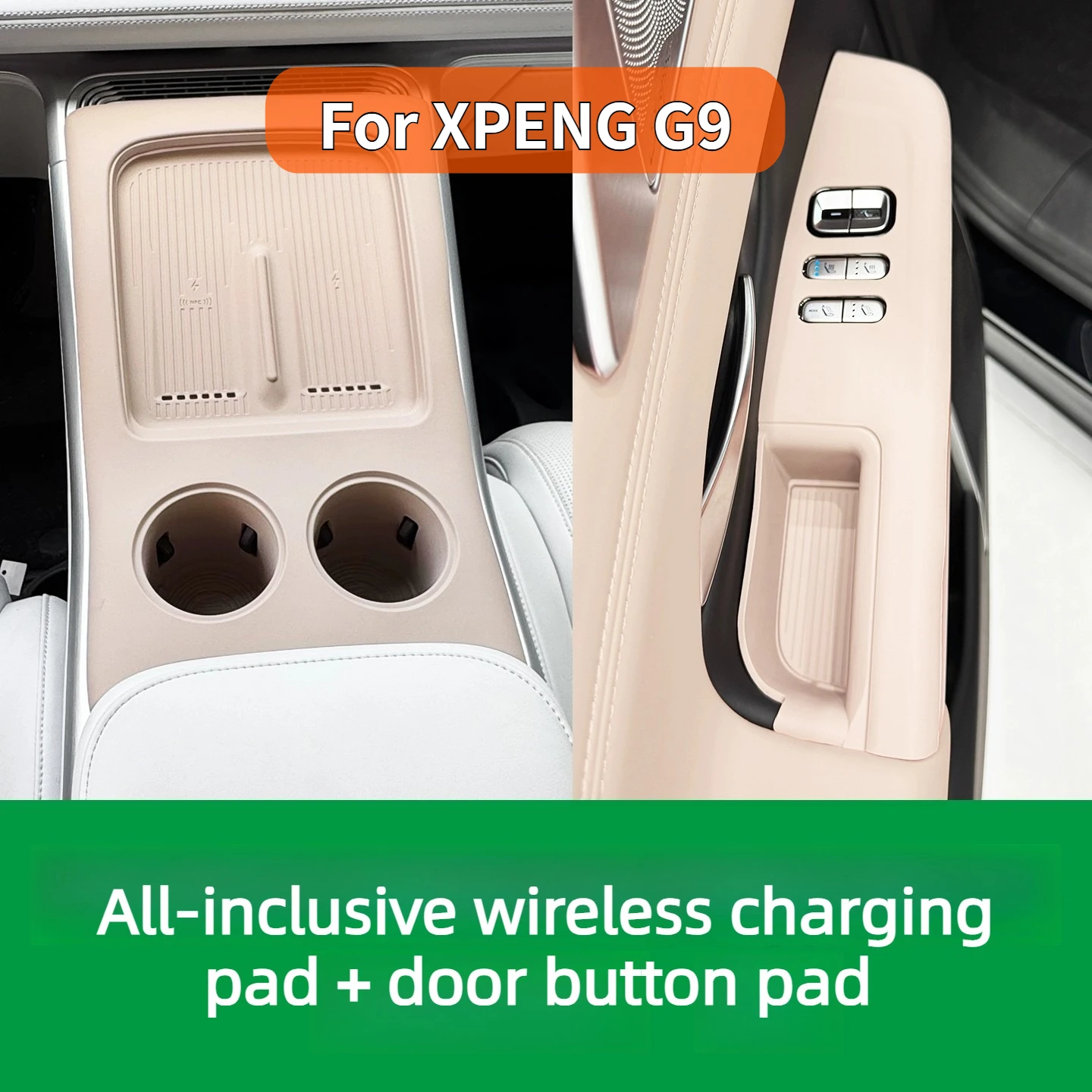 For XPENG G9 2025-2026 Integrated Central Control Silicone Pad Door Button Storage Pad Combo Pack Interior Car Accessories