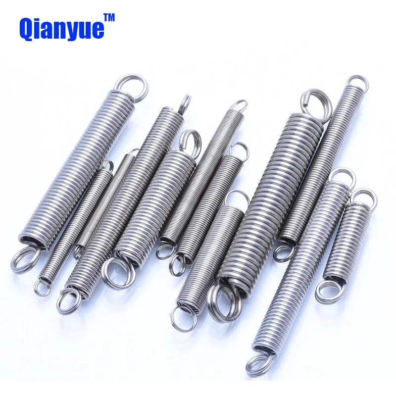 304 Stainless Steel Closed Tension Spring, Double Coil Small Spring, O-ring Hook Extension Spring, Steel Wire Diameter 1.2mm