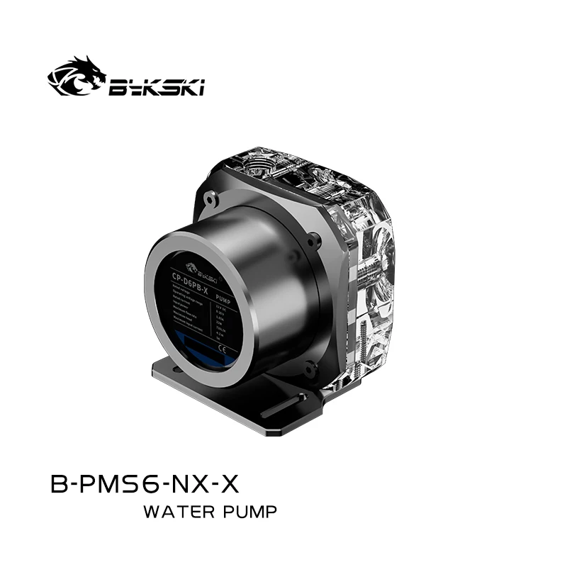 Bykski PWM Bomba de controle de velocidade automática Sistema de resfriamento de água Fluxo máximo 720L / H Compatível com bomba D5 Tampa preta B-PMS6-NX-X