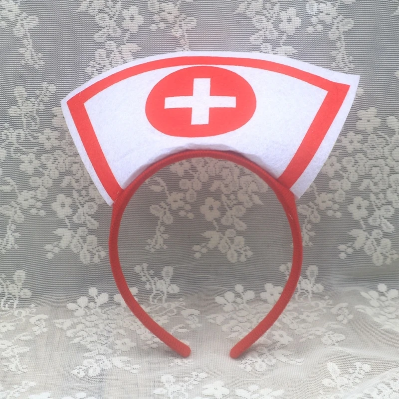 Halloween Nurse Hat Hair Hoop Party  Headband Hairband Headwear Costume