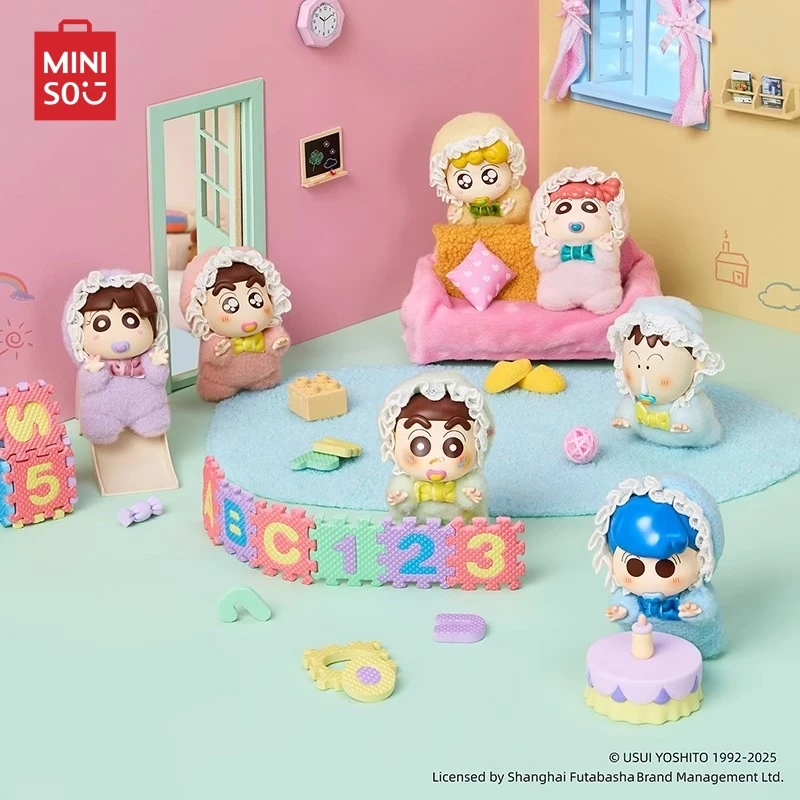 

MINISO карандаш Shin-chan BaBy серии эмалированная плюшевая слепая коробка милая Nohara Shinnosuke декоративные украшения детские игрушки подарки