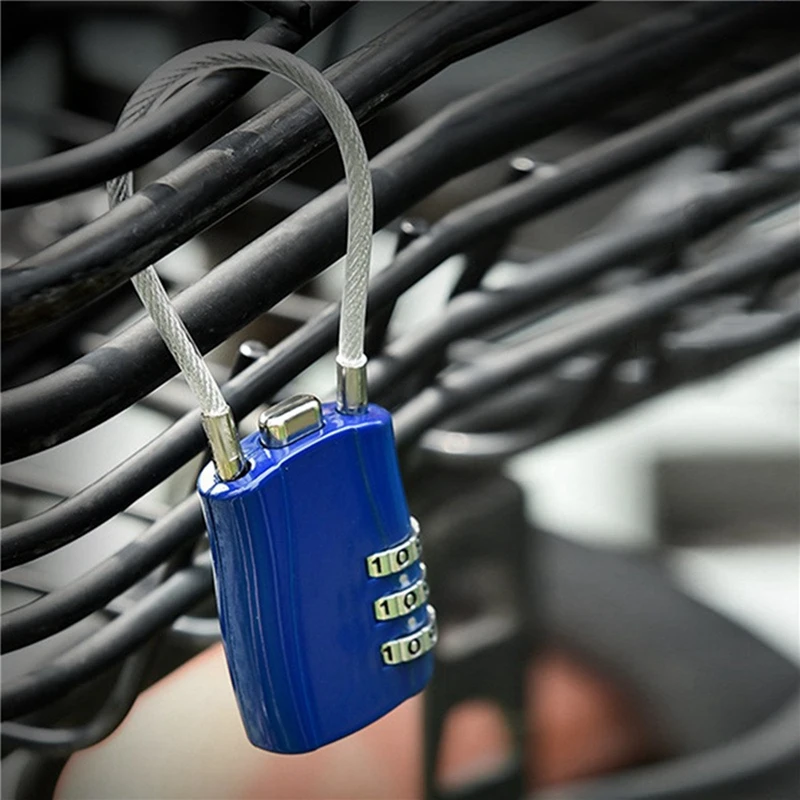 3 Digit Customs Code Lock Portable Combination Locks Contrast Color Anti-Theft Padlock Luggage Password Lock Password Padlock
