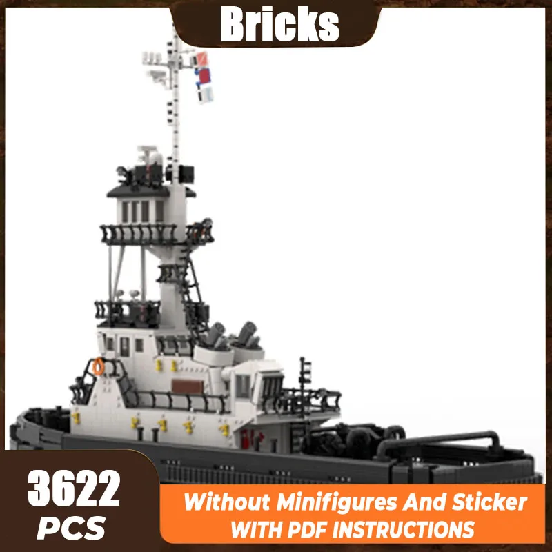 Moc Building Bricks Military Boat Model Jordan Isle Tug Technology Modular Block Holiday Gifts Toys For Children DIY Assembly