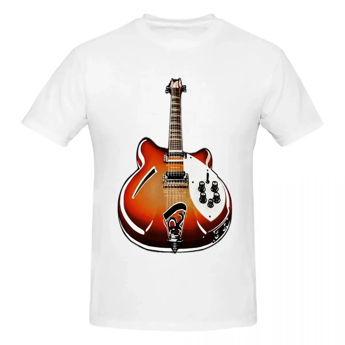 Vintage Rickenbacker 360 12 Classic Sixties Electric Guitar Art Sunburst Pop Art Cotton T-shirt Male T Shirts Men O-Neck Short