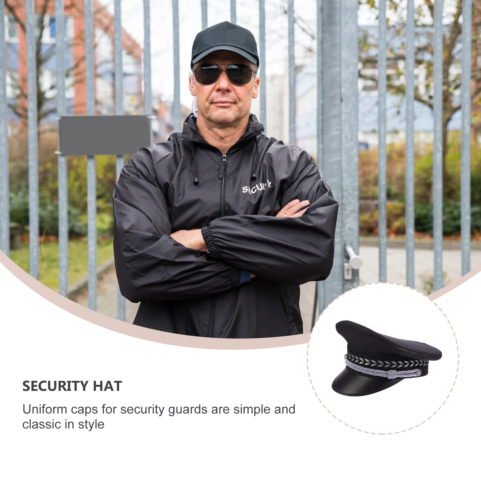 

Fashion Big Brim Hat Cap Breathable Mesh Uniform Headwear Summer Wearable Lightweight Stage Props Guard Cap Real