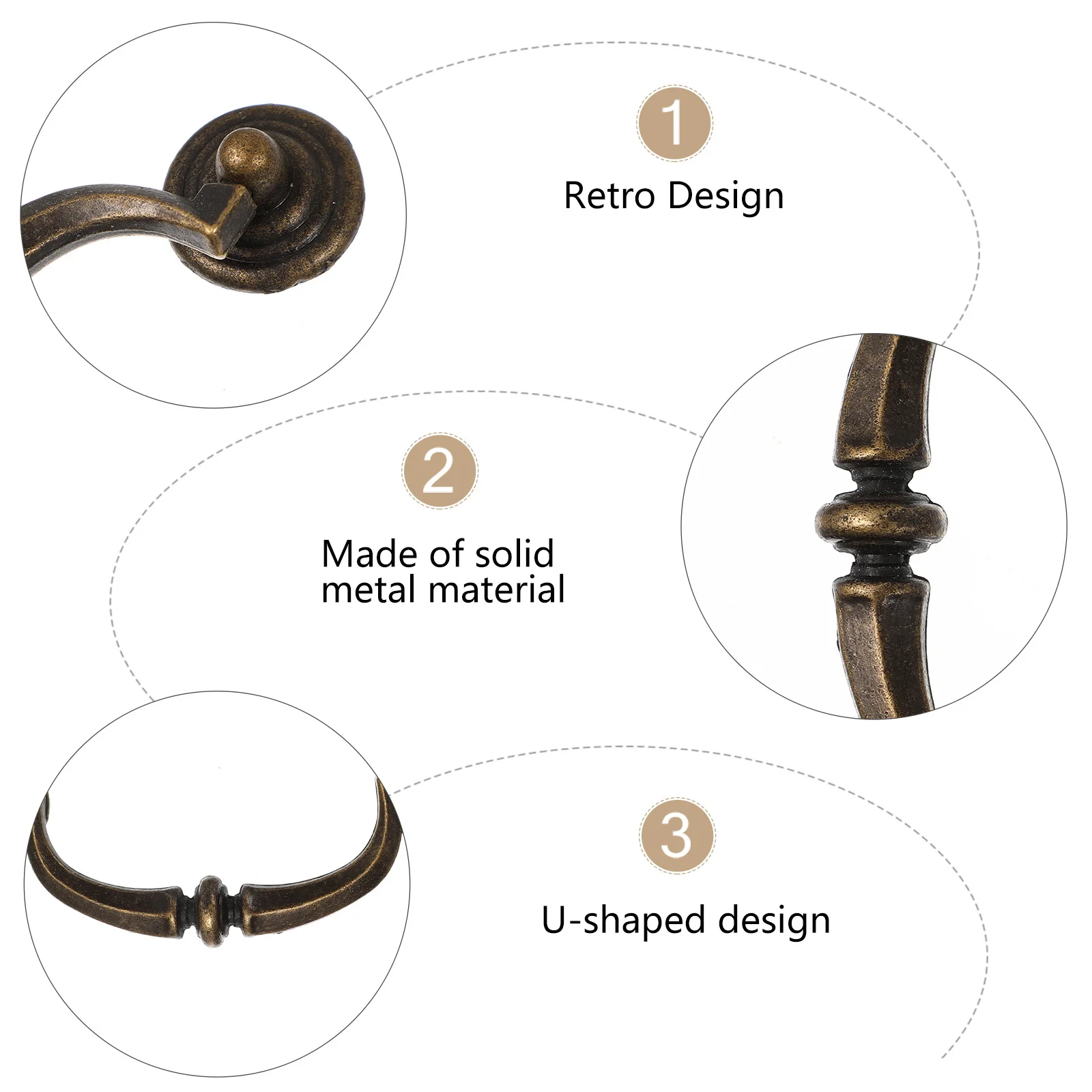 

4Pcs Retro Bronze Cabinet Handles Drawer Pulls for Wood Box Closet Furniture Hardware Zinc Alloy Furniture Handles