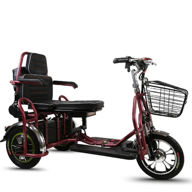 

Двухместный электрический скутер-трицикл для пожилых людей, складной, для взрослых и людей с ограниченными возможностями, 3-колесный электроскутер