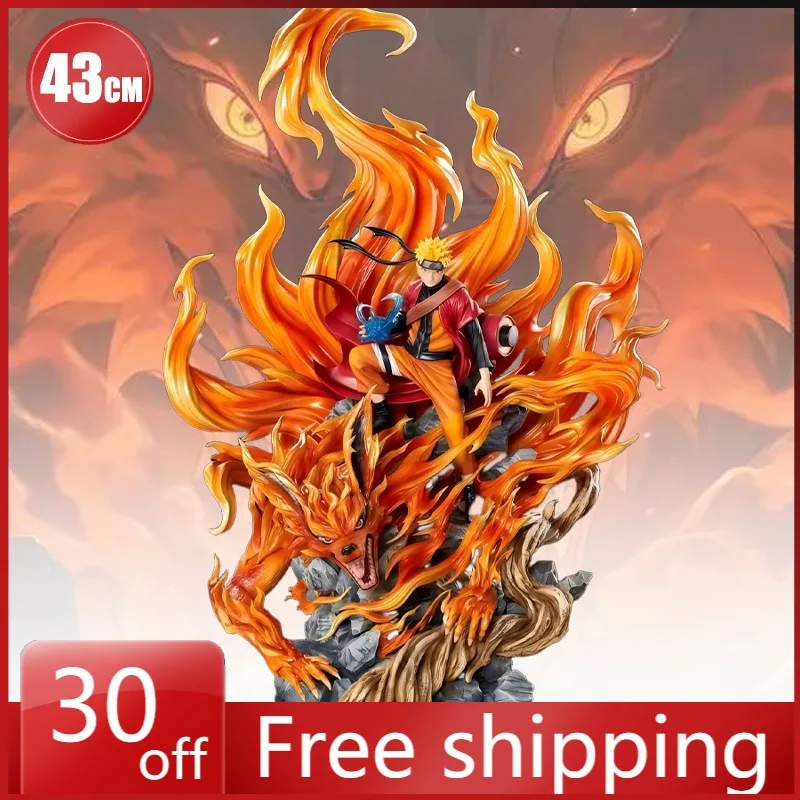 

43 см анимационная фигурка Узумаки Наруто Курама аниме коллекция модель настольный орнамент украшения праздничные подарки детские игрушки
