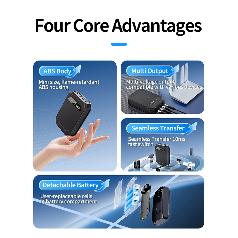 Mini DC UPS 18W/36W Uninterrupted Backup Power Supply 5V 9V 12V DC Emergency Power For Router Modem CCTV Camera Security Monitor - view 4