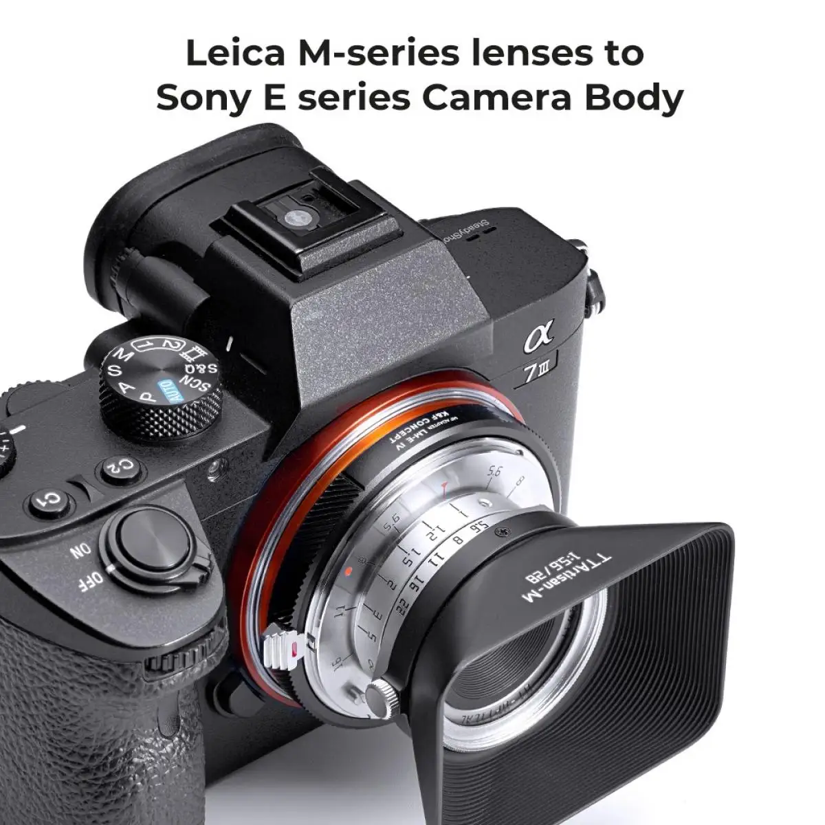 K&F Concept L/M-E IV PRO Leica M Lens Mount to Sony E Camera Body Adapter Ring with Matte Lacquer