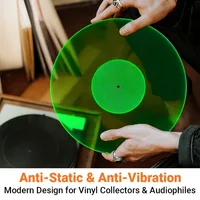 Alfombrilla Antideslizante para Discos de Vinilo, Alfombrilla de Repuesto para Tocadiscos, Reduce el Ruido Estático del Polvo para Tocadiscos de 12 Pulgadas