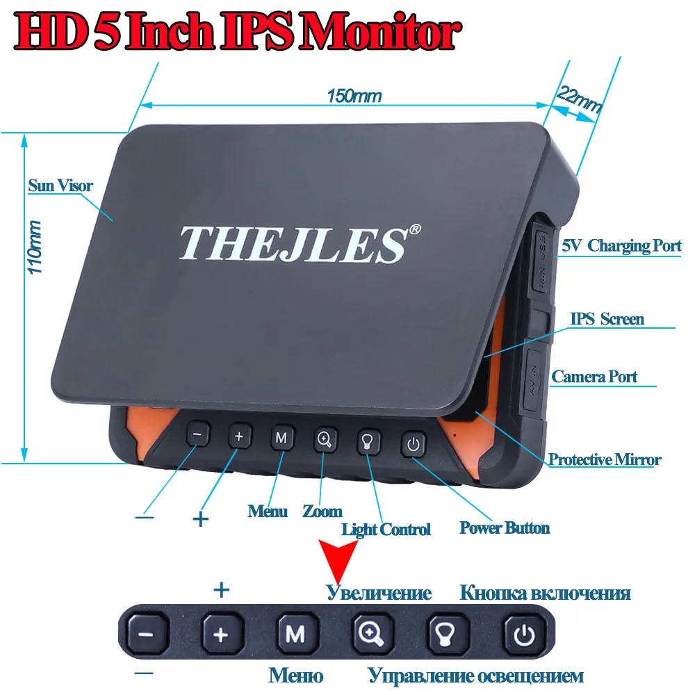 Imagem -04 - Polegada Fish Finder 1000tvl Câmera de Pesca com Cabo 15m Luzes ir com Visão Noturna Câmera Subaquática Como um Presente para Fishman hd