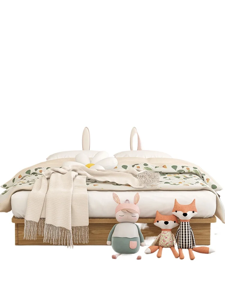 

Solid wood Nordic style girl children's bed girl fantasy cartoon girl princess bed storage high box storage