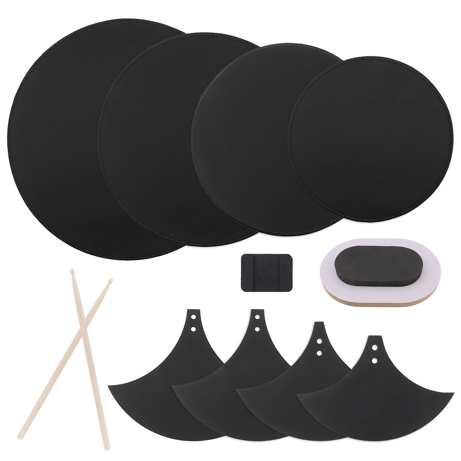 11-Pcs Foam Rubber Drum Mute Pad Set for 10/12/14/16 in Drums and 14/16/18/20 in Cymbals