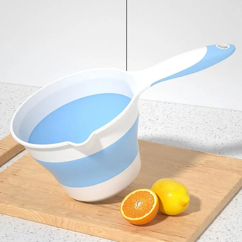 

Creative Folding Water Scoop Long Handle Portable Kitchen Water Ladle Save Space Thickened Collapsible Bath Scoop Travel
