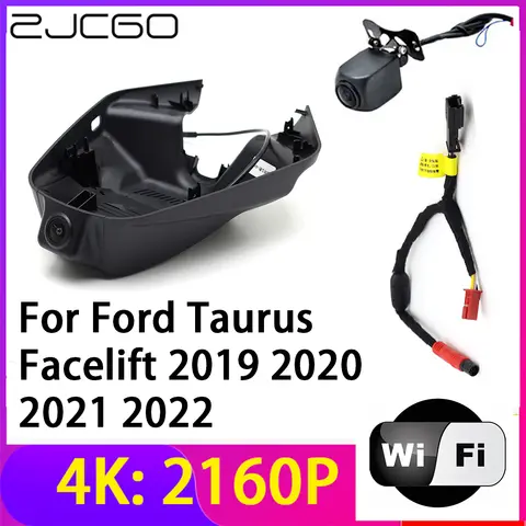ZJCGO 4K 2160P 대시 캠 자동차 DVR 카메라 2 렌즈 레코더 Wifi 야간 투시경 Ford Taurus Facelift 2019 2020 2021 2022