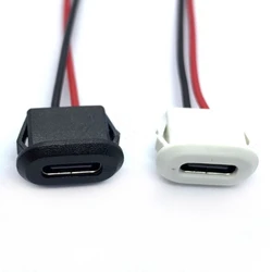 USB Tipo C 2Pin Conector Jack, Fivela de cartão, 3A Porta de carregamento rápido, USB-C Tomada de carregador, Feminino Tipo-C, 1-10Pcs