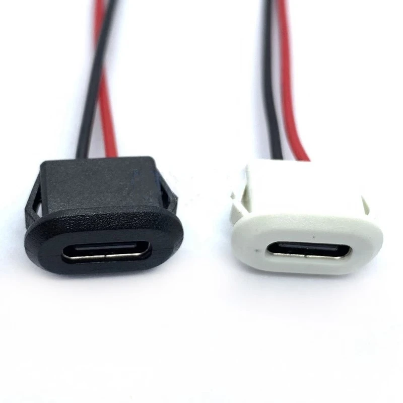 1-10szt USB Typ C 2-pinowe złącze Jack żeńskie Typ-C Z klamrą na kartę 3A Szybkie ładowanie Port USB-C Gniazdo ładowarki