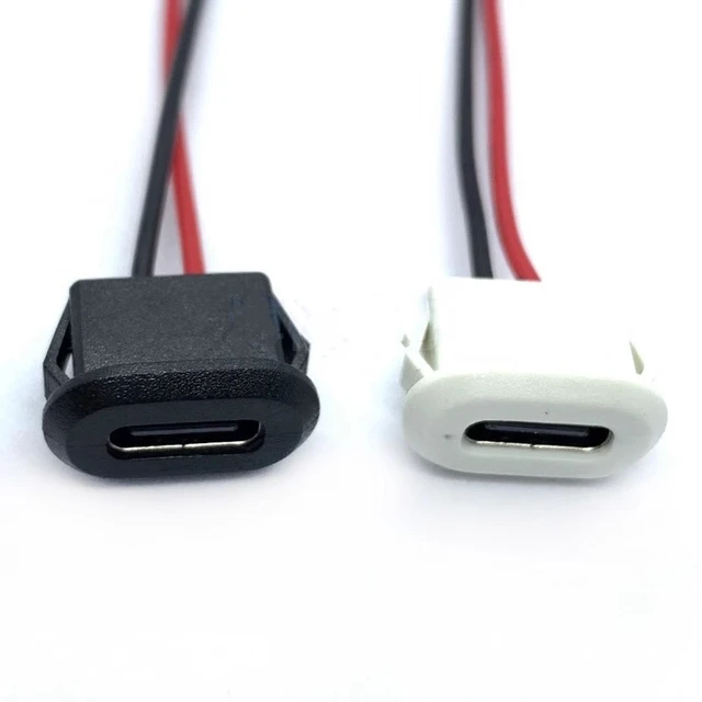1-10szt USB Typ C 2-pinowe złącze Jack żeńskie Typ-C Z klamrą na kartę 3A Szybkie ładowanie Port USB-C Gniazdo ładowarki