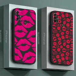TPU Soft Phone Case for Motorola Moto G50 G32 G52 G53 G30 G60 G71 G72 G22 G51 G31 G73 G60s Sexy Girl Red Black Lips Kiss Cover