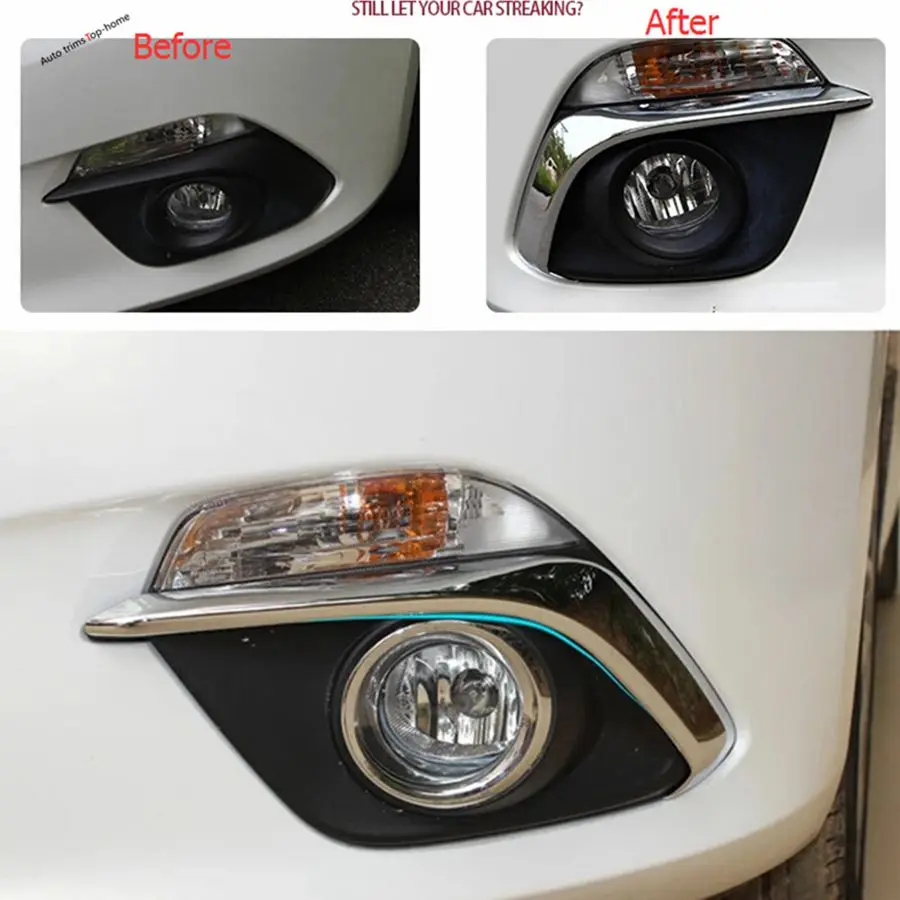 ABS Chrome Front Bumper Fog Lights Lamps Eyebrow Decor Panel Cover Trim For Mazda 3 2014 - 2016 Exterior Decoration Accessories