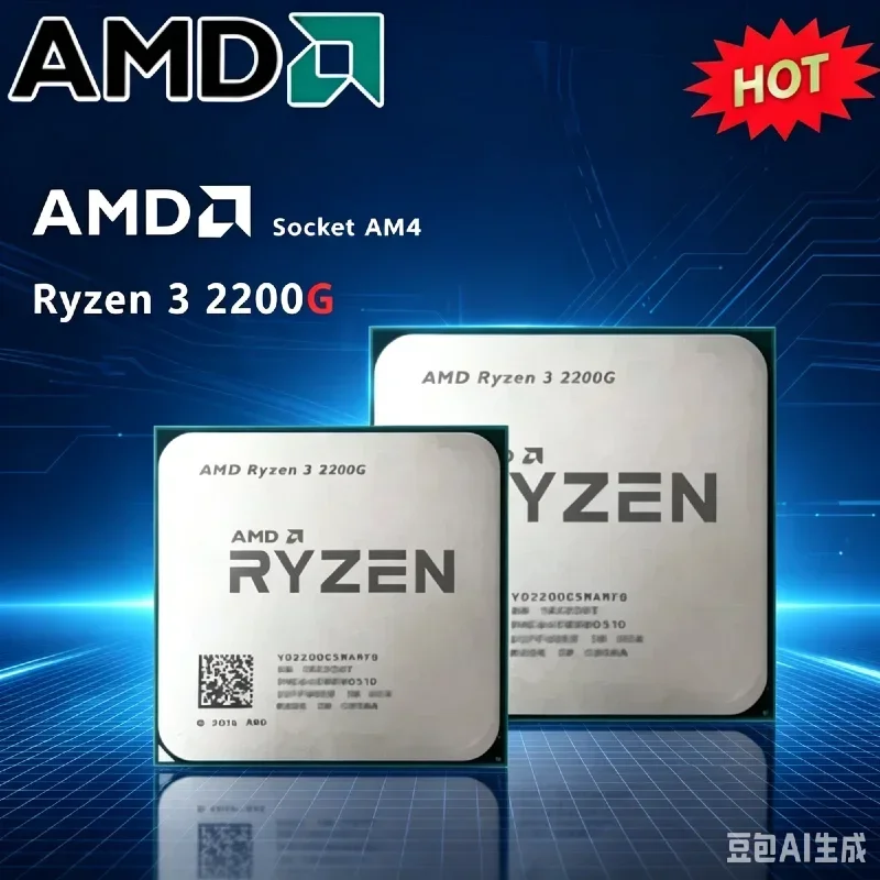 AMD Used Ryzen 3 2200G R3 2200G 3.5GHz 14nm Zen Quad-Core Quad-Thread CPU YD2200C5M4MFB Socket AM4 Ready In Stock