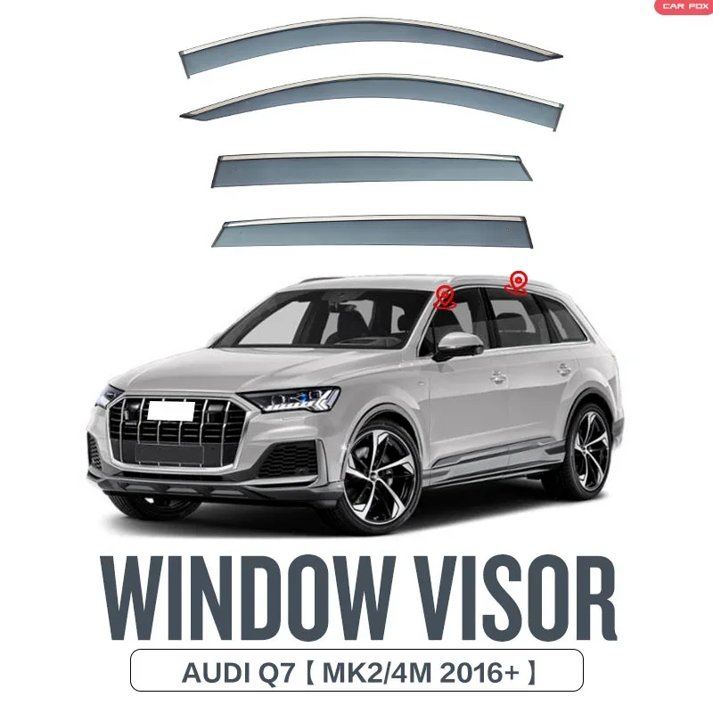 

For AUDI Q7 MK2 4M 2016-2022 Window Visor Wind Deflectors Visors Vent Shades Rain Guard Shades Ventvisor Window Visor Body Kit