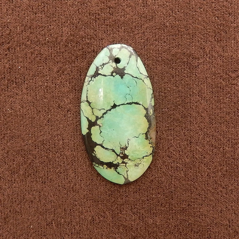 

Натуральный африканский бирюзовый кулон с плоской задней частью из драгоценных камней, бусина для изготовления ювелирных изделий, аксессуары 21x14x3 мм, 1,4 г