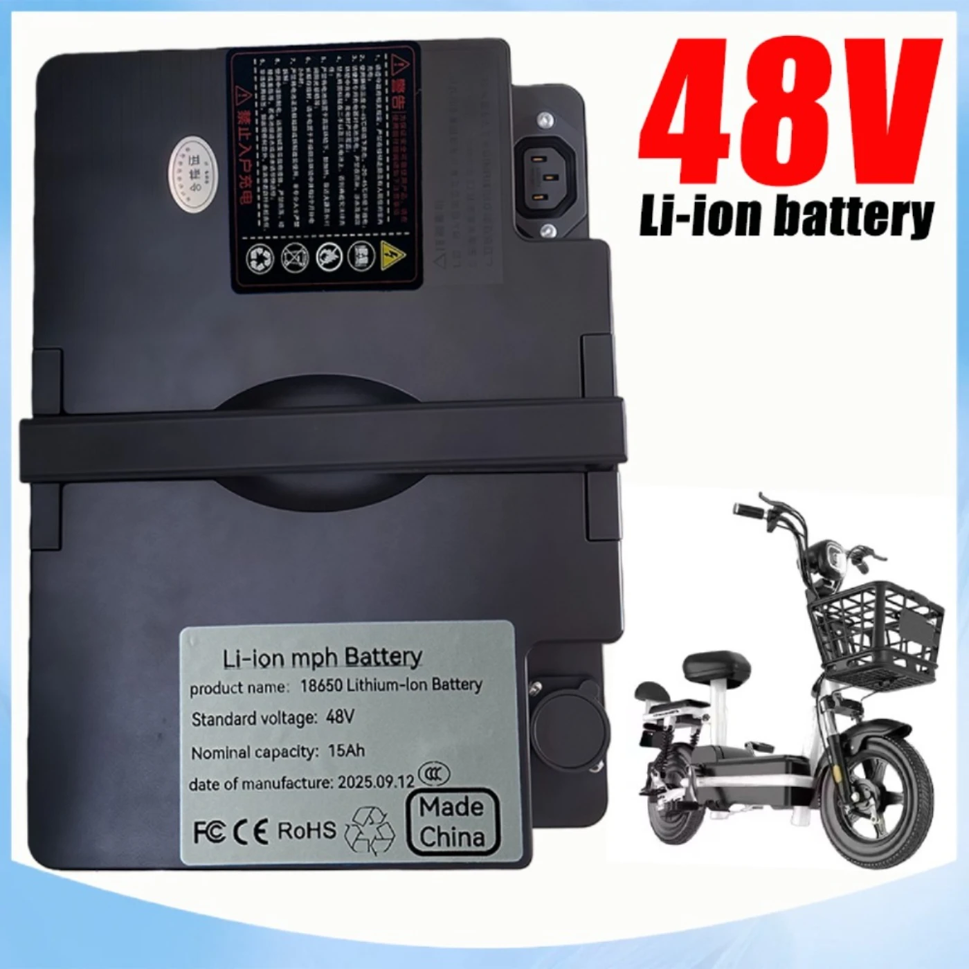 

T901 Aima 48V Li-ion 18650 battery with ultra long endurance and large capacity universal foot pedal type +charger Free Shipping