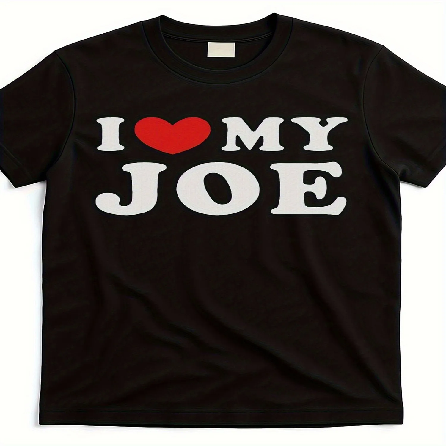Men's Women's Soft Breathable 220gsm Pure Cotton T-Shirt - Retro _I Heart My Joe_ Graphic Tee, Casual Short Sleeve Round Neck Summer Top, Machine Washable Unisex Shirt for Year-Round Wear Gift for him, Retro graphic tee