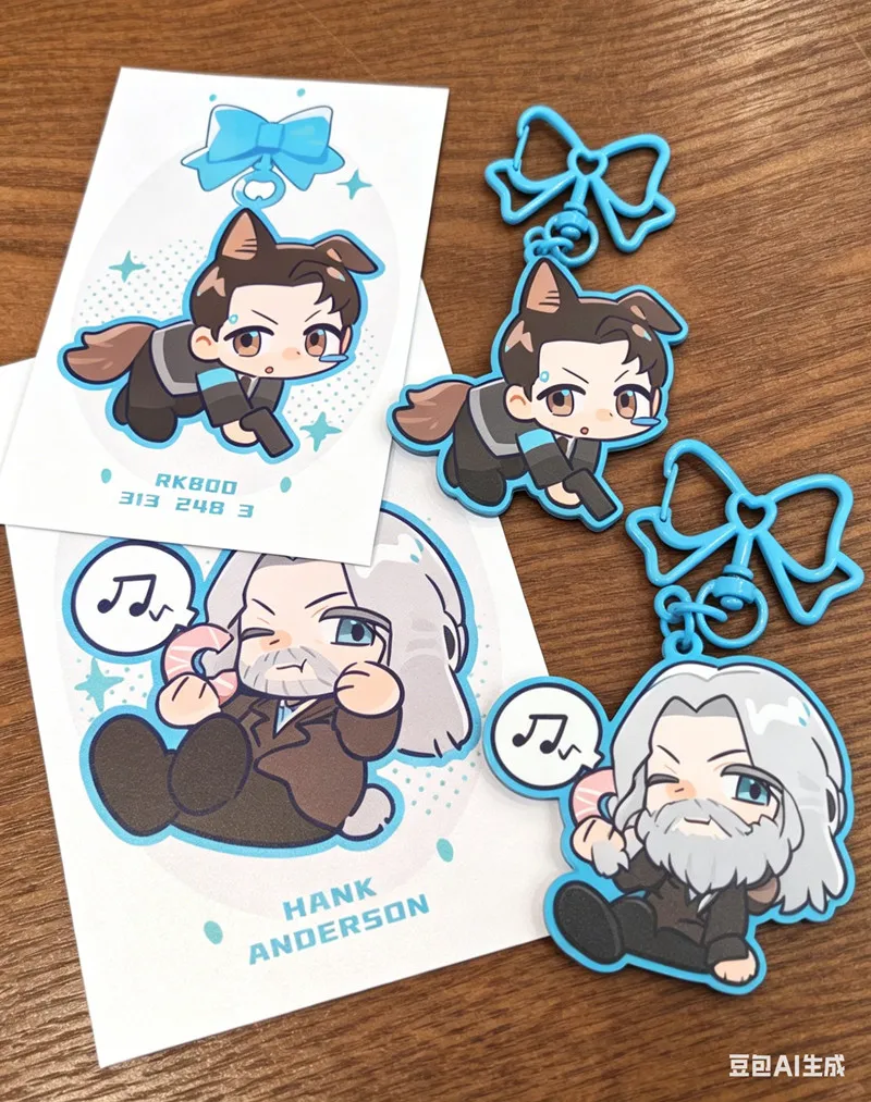 Porte-clés Anime pour Femme Detroit Become Human, Porte-clés en Acrylique pour Homme, Pendentif Amusant, Accessoires, Cadeau pour Ami