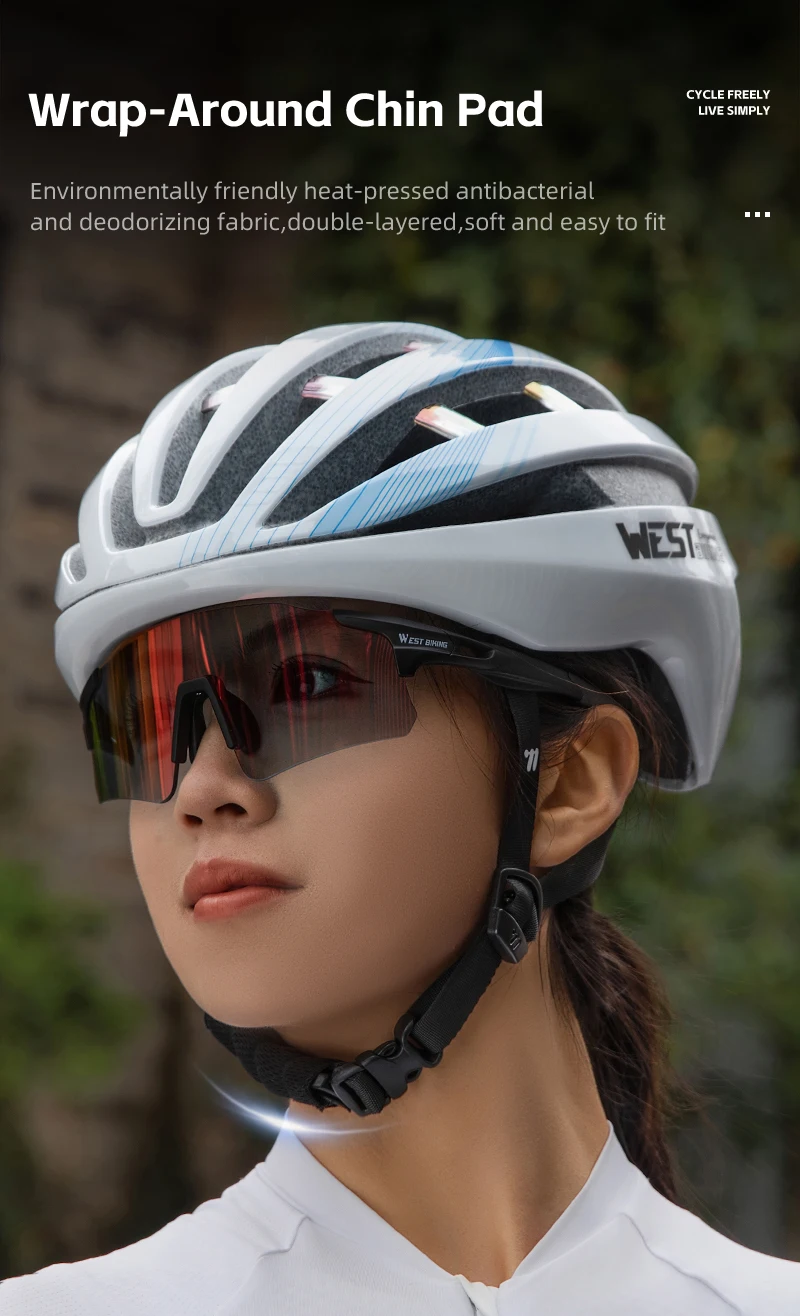 WEST BIKING Fahrradhelm Ultraleichter Fahrradschutzhelm für Erwachsene MTB Rennradhelme Männer Frauen Racing Atmungsaktiver Helm – Detail 7