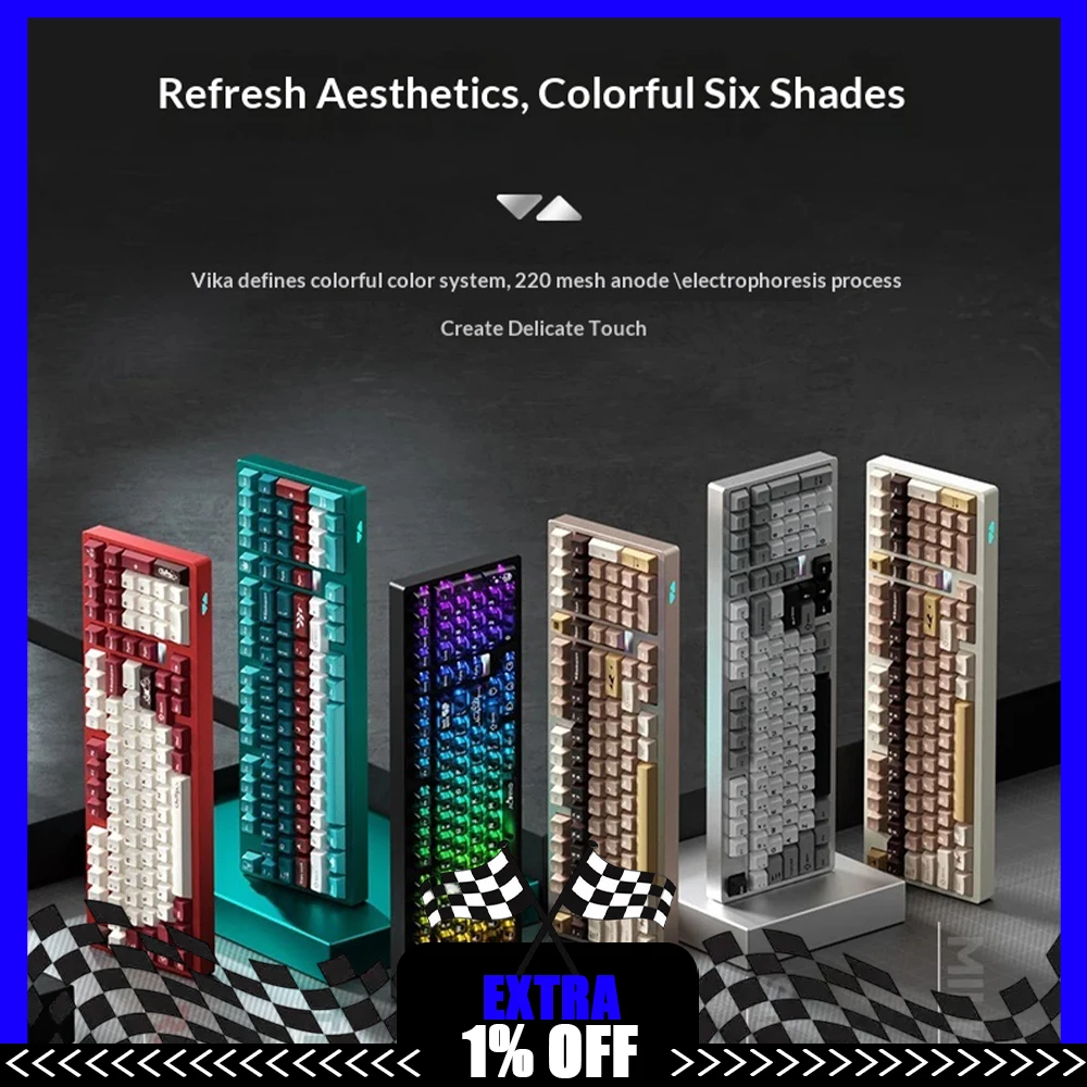 WEIKAV Max102 Wireless Keyboard High Quality Five-Layer Filling Gaming Keyboard Three-Mode Connection Silica Gel Particle GASKET