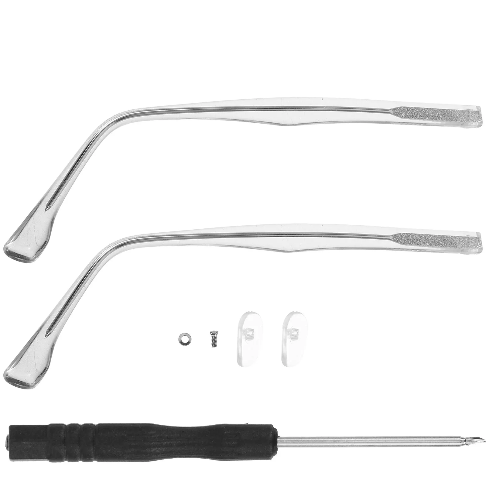 

1Pair Eyeglass Temple Replacement Plastic Metal Glasses Legs Sturdy Design Universal Fit for Eyewear Repair Use