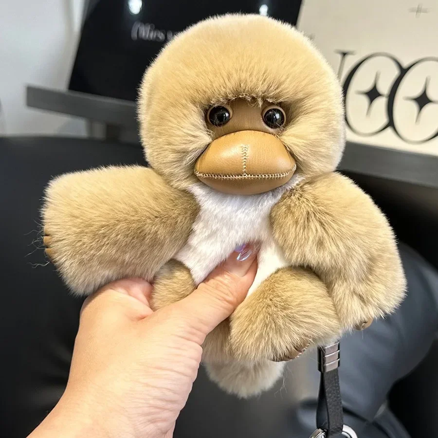 Real Rex kawaii konijn haar aapje auto sleutelhanger hanger ins schattige pluche pop pop schooltas hanger cadeau steek floppa