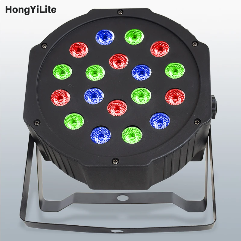 

HongYiLite Ultra Slim PAR Light 18x3W RGB Боковые розетки DMX/разъемы питания Размещение заземления Низкий нагрев для освещения переднего кинотеатра
