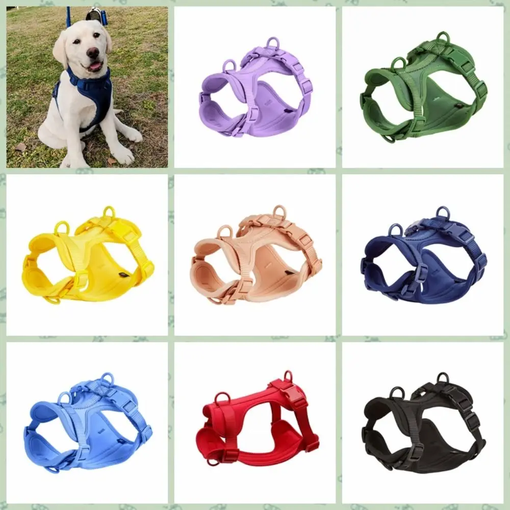 Candy Color Dog Harness Vest Reflective Adjustable Chihuahua Harness Anti breakaway PVC Pet Accessories Pet Outdoor Walking