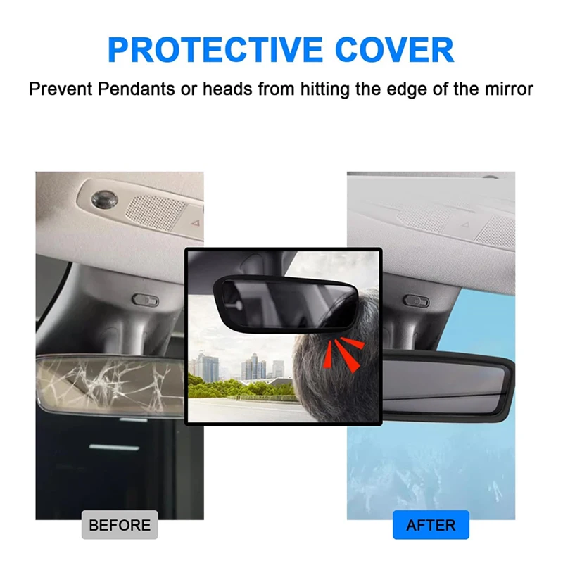 For Tesla Model Y / 3 Silicone Rear View Mirror Protective Frame Edge Cover Rearview Mirror Protector Car Interior Accessories