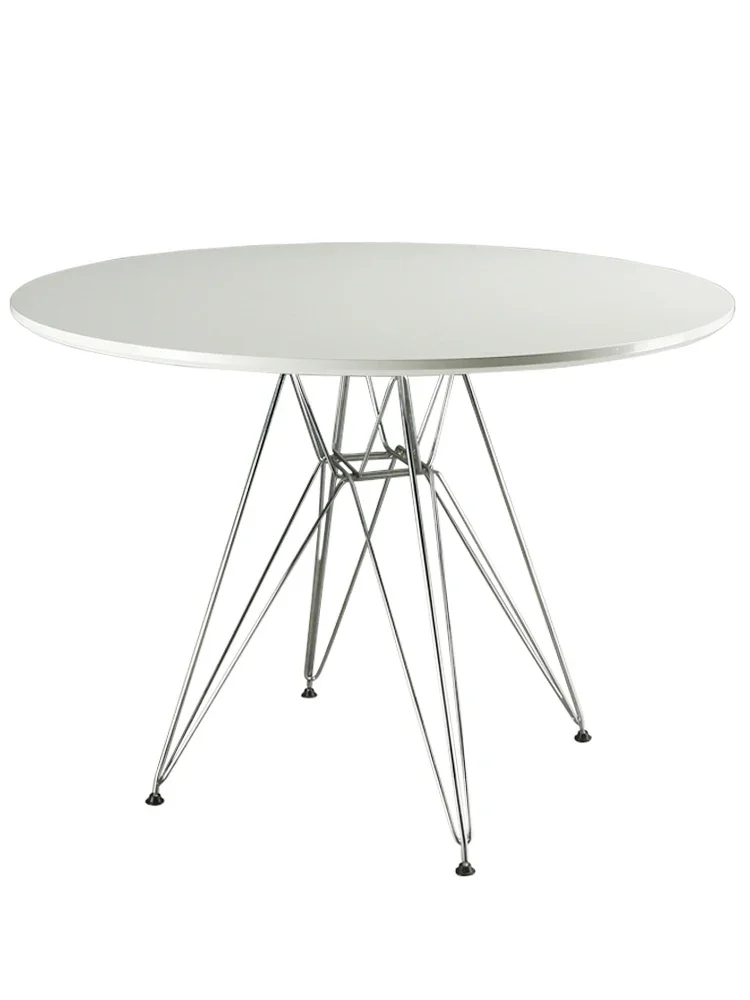 Round Table Iron Art White Dining Table Nordic Table Milk Tea Shop Cafe