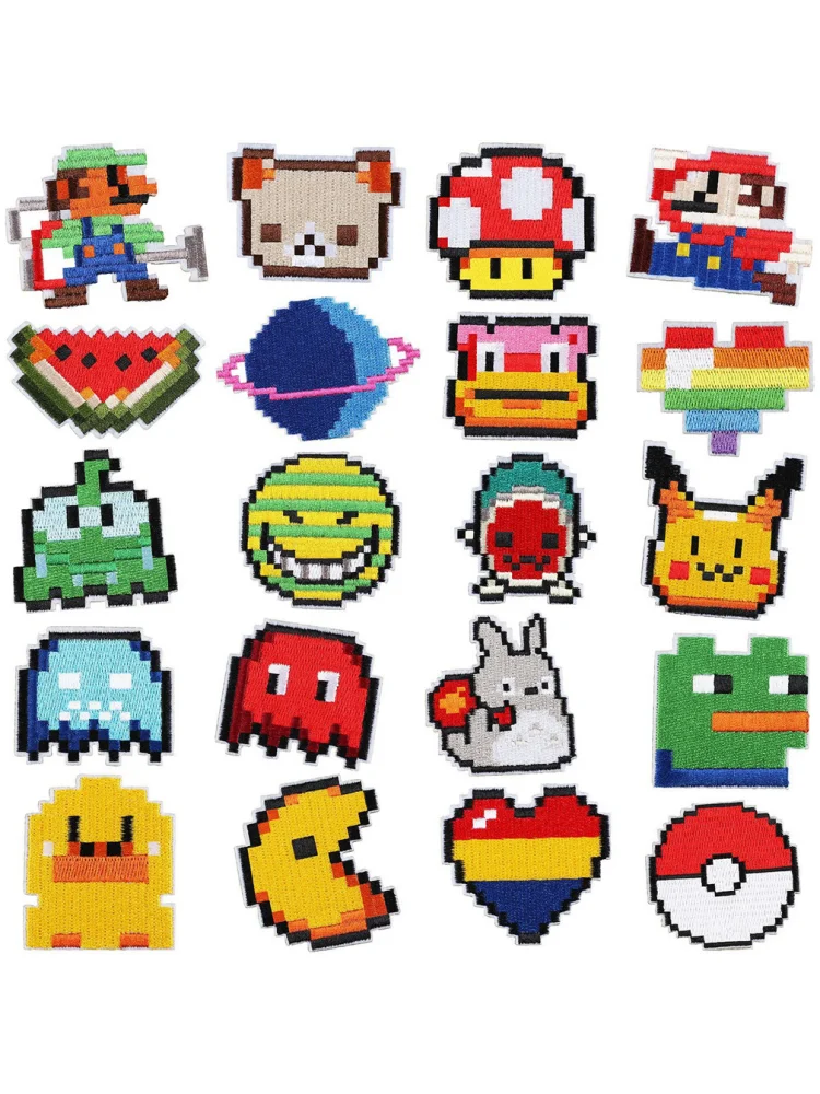 Nouveau Pokemon boule fer sur Patch mosaïque amour champignon grenouille coudre sur patchs brodés vêtements vêtement vêtement Punk