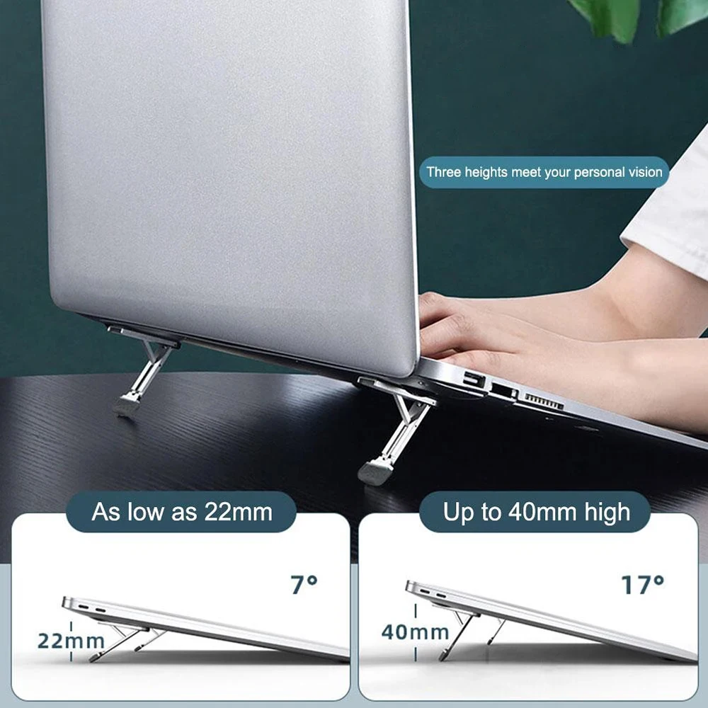 Universal Laptop Riser Stand Holder for Macbook Lenovo Samsung Notebook Foldable Cooling Holder Sticker Invisible Laptop Bracket