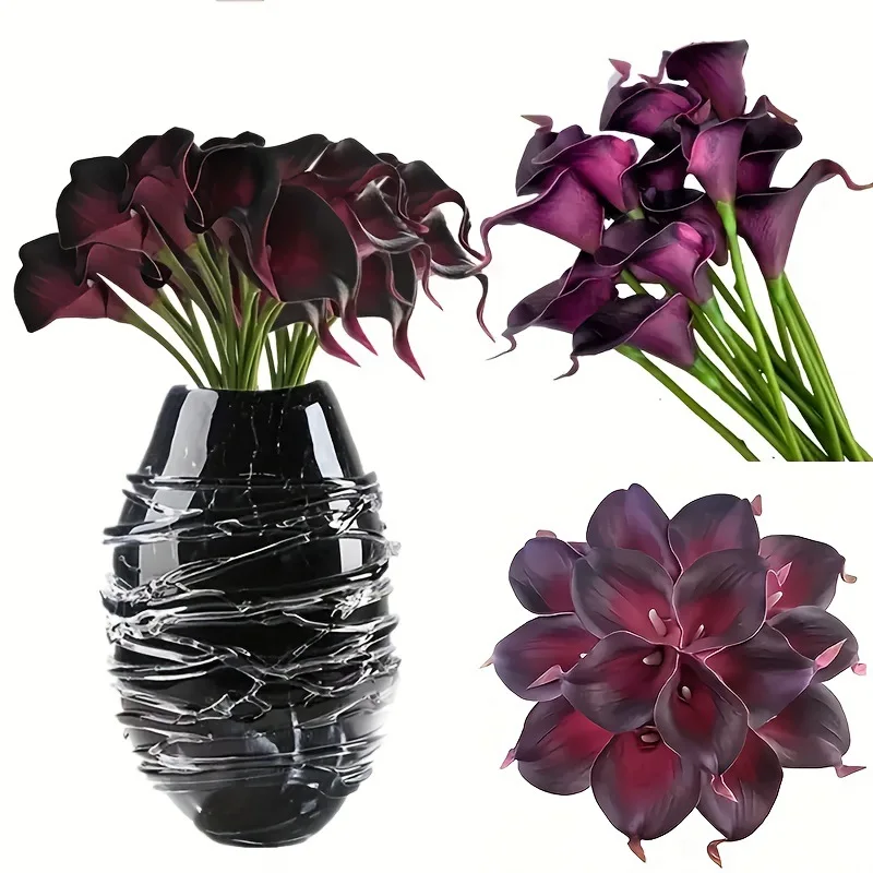 10PCS Artificial Flowers Calla Lily Bouquet for Bridail Fake Flower Mother's Day Easter Wedding Party Home Room Table Decoration