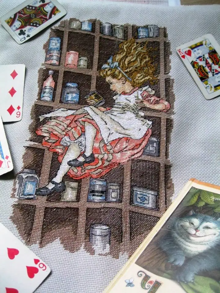 

Набор для вышивки крестом, китайский набор «сделай сам», пакеты для вышивки, рукоделия, хлопчатобумажная ткань, нить для вышивки, Алиса в стране чудес 3